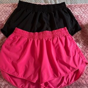 Aerie high wasted running shorts black & pink